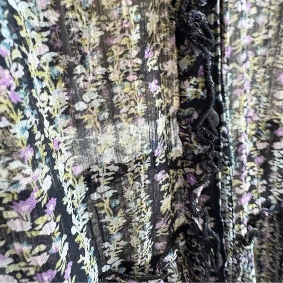 Sundance Sheer Floral Tunic Dress | Tiered Boho Peasant Top | Women’s XL - Picture 5 of 8